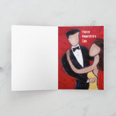 De kaart van de Valentijnsdag met dansers (Binnen)