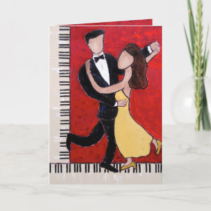De kaart van de Valentijnsdag met dansers