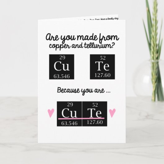 De Kaart van de Valentijnsdag van de chemie (Voorkant)