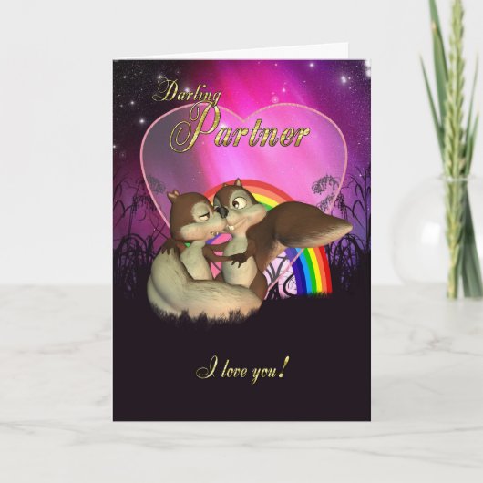 De Kaart van de Valentijnsdag van de partner met (Voorkant)