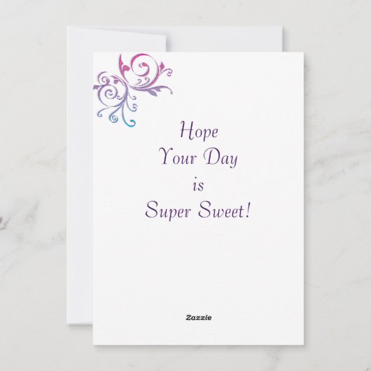 De Kaart van de Valentijnsdag van de turner (Achterkant)