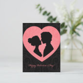 De Kaart van de Valentijnsdag van silhouetten (Staand voorkant)