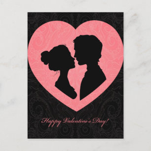De Kaart van de Valentijnsdag van silhouetten