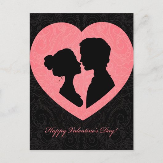 De Kaart van de Valentijnsdag van silhouetten (Voorkant)
