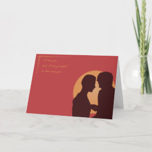 De kaart van de Valentijnsdag. Vrolijke liefde