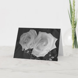 De kaart van de Valentijnsdag - Witte Rozen