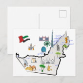 De kaart van de Verenigde Arabische Emiraten Bezie (Voorkant / Achterkant)