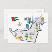 De kaart van de Verenigde Arabische Emiraten oriën (Voorkant / Achterkant)