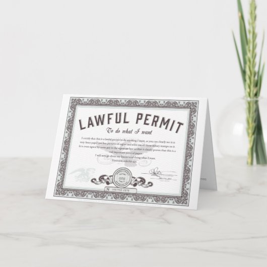 De Kaart van de Vergunning van de Jacht van de (Voorkant)