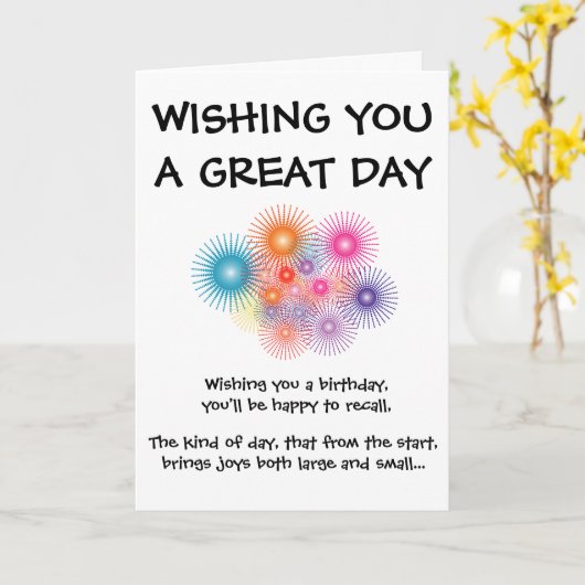 DE KAART VAN DE VERJAARDAG (Gele Bloem)