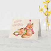 DE KAART VAN DE VERJAARDAG - DE KAART VAN DE VOS - (Gele Bloem)