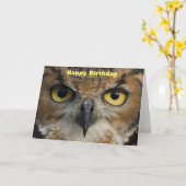 De Kaart van de verjaardag - de Ogen van Uilen (Gele Bloem)
