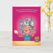 DE KAART VAN DE VERJAARDAG, GRIJS HAAR VERSUS GEEN (Gele Bloem)