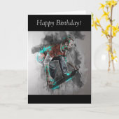 De Kaart van de verjaardag: Het met een skateboard (Gele Bloem)