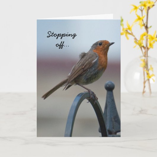 De Kaart van de verjaardag: Jonge Britse Robin (Gele Bloem)