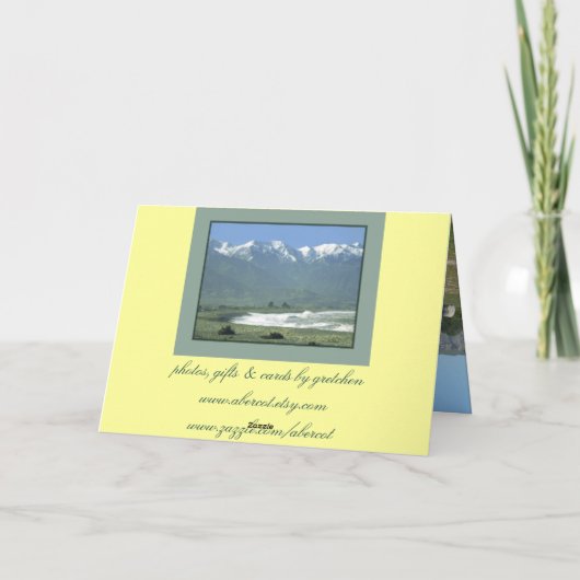 De Kaart van de verjaardag - Kaikoura Oceanside, (Achterkant)