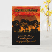 De Kaart van de verjaardag met Afrikaans Landschap (Gele Bloem)