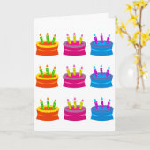 De Kaart van de verjaardag met Cakes (Gele Bloem)