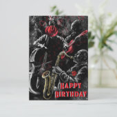 De Kaart van de verjaardag met de Band van de Muzi (Staand voorkant)