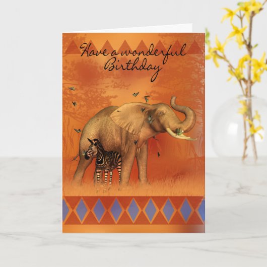 De Kaart van de verjaardag met de Vlinder en het (Gele Bloem)