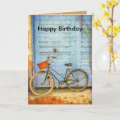 De Kaart van de verjaardag met Fiets (Gele Bloem)