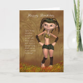 De Kaart van de verjaardag met Funky Elf - de (Voorkant)