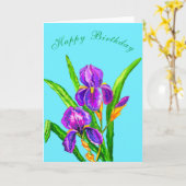 De Kaart van de verjaardag met Irises Flowers - Jo (Gele Bloem)