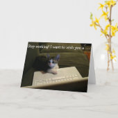 De Kaart van de verjaardag met Kat: Het Werken van (Gele Bloem)