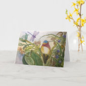 De Kaart van de verjaardag met Kolibrie (Gele Bloem)