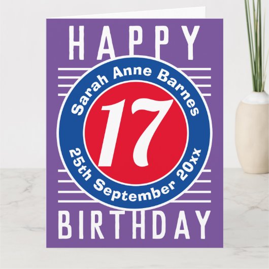 De Kaart van de verjaardag met Leeftijd, Naam, & D (Voorkant)