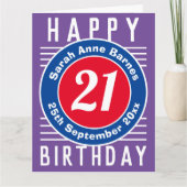 De Kaart van de verjaardag met Leeftijd, Naam, & D (Voorkant)