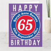 De Kaart van de verjaardag met Leeftijd, Naam, & D (Voorkant)