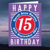 De Kaart van de verjaardag met Leeftijd, Naam, & D