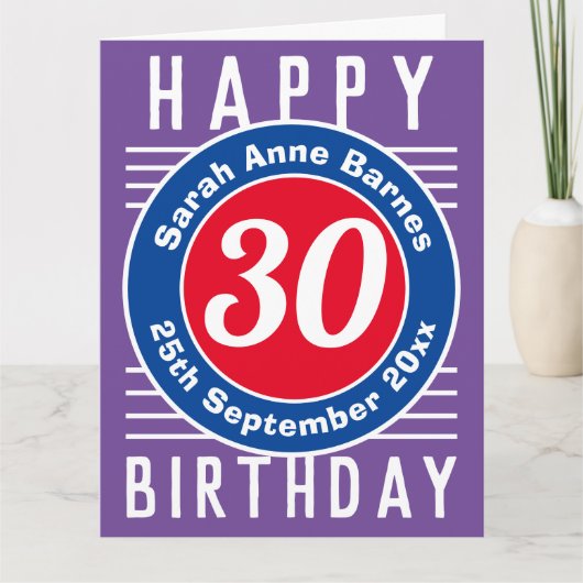 De Kaart van de verjaardag met Leeftijd, Naam, & D (Voorkant)