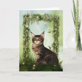 De Kaart van de verjaardag met Leuke Kat (Voorkant)