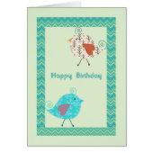 De Kaart van de verjaardag met Ontwerper Vogels in (Voorkant)