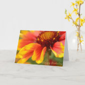 De Kaart van de verjaardag met Oranje Bloem (Gele Bloem)