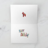 De Kaart van de verjaardag met Paard Dala (Binnen)