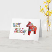 De Kaart van de verjaardag met Paard Dala (Gele Bloem)