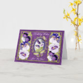 De Kaart van de verjaardag met Vlinders en Pansies (Gele Bloem)