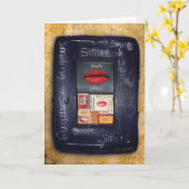 De kaart van de verjaardag: niet Paniek/Glimlach! (Gele Bloem)