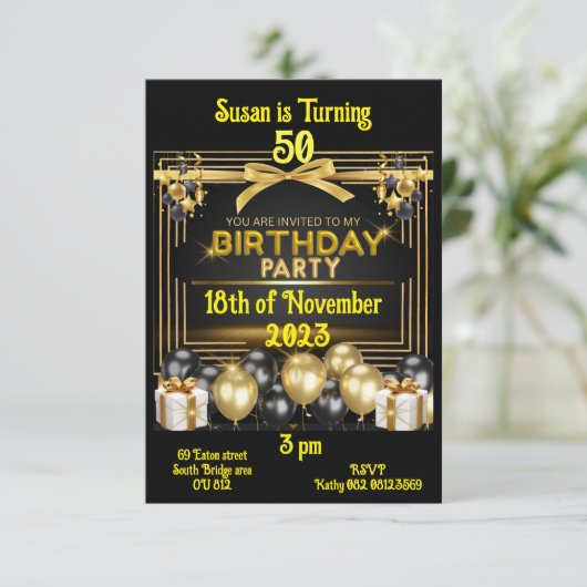 De Kaart van de verjaardag nodigt klantgericht uit (Staand voorkant)