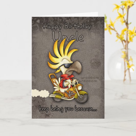 De Kaart van de verjaardag - Oom Birthday Card - (Gele Bloem)