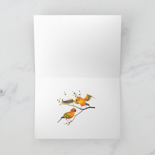 De Kaart van de Verjaardag van Conures van de Zon (Binnen)