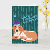 De Kaart van de Verjaardag van Coonhound Pawsome (Gele Bloem)