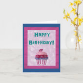 De Kaart van de Verjaardag van Cupcake (Gele Bloem)