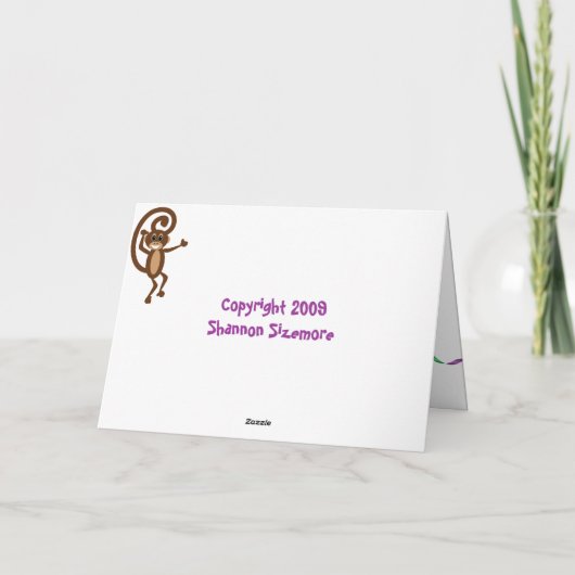 De Kaart van de Verjaardag van de aap (Achterkant)