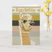 De Kaart van de Verjaardag van de alpaca (Gele Bloem)