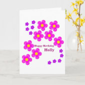 De kaart van de Verjaardag van de bloem, (Gele Bloem)