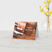 De Kaart van de Verjaardag van de cake en van de (Gele Bloem)